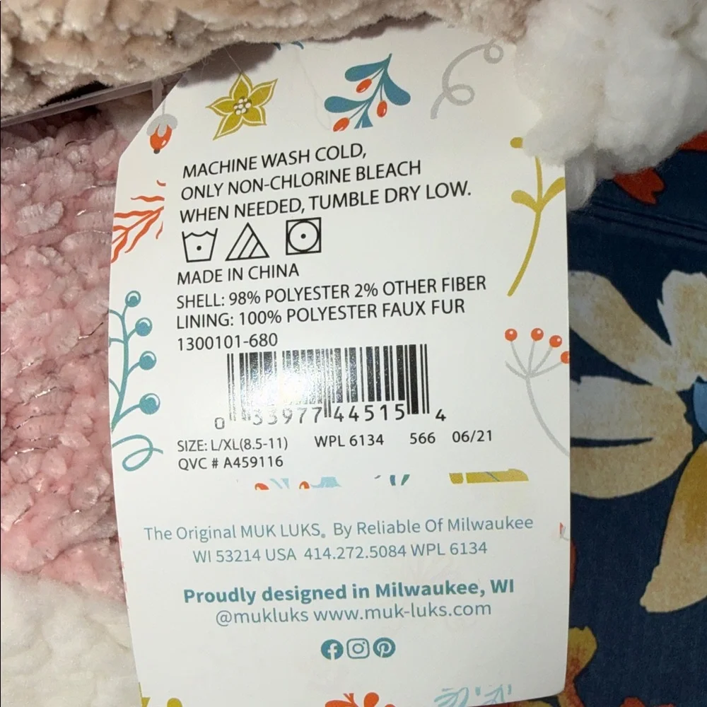 Muk Luks Pink and Tan Fuzzy Slipper Socks Lot of 2
